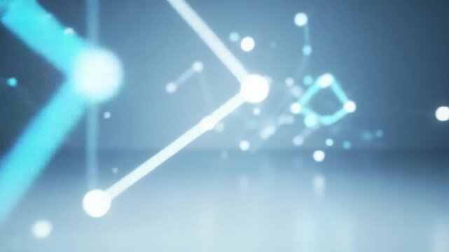 Ethereal luminous particles and glowing geometric lines coalesce into abstract data patterns in a pristine futuristic environment with blurred bokeh, visualizing advanced AI concepts