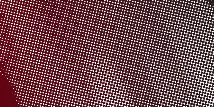 Abstract dark red and black halftone background with star dot patterns, grunge pop art style comic backdrop design