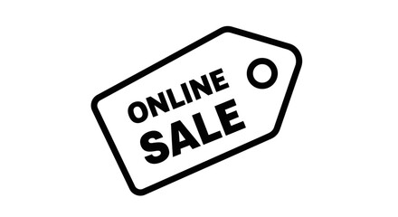 Obraz premium Online sale tag icon isolated black and white commercial design