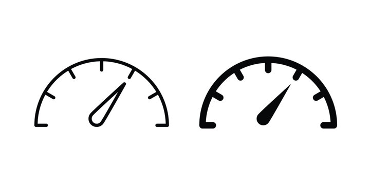 Speedometer icon vector Illustration, Solid and stroke Style Icon
