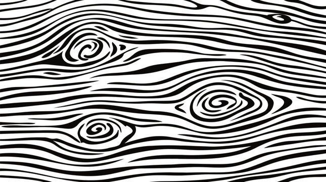 Abstract black and white wood grain pattern vector illustration