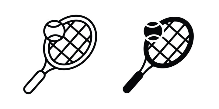 Tennis icon vector Illustration, Solid and stroke Style Icon