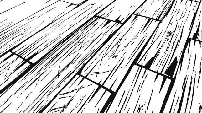 Distressed wooden floor perspective vector texture