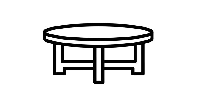 Minimalist round table icon clean design isolated element for versatile use