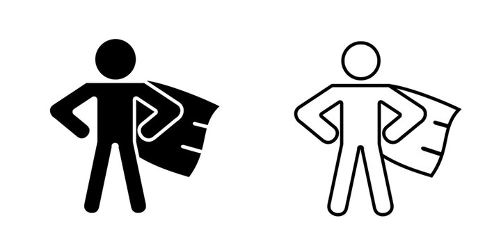 Superhero set icon isolated on white background.