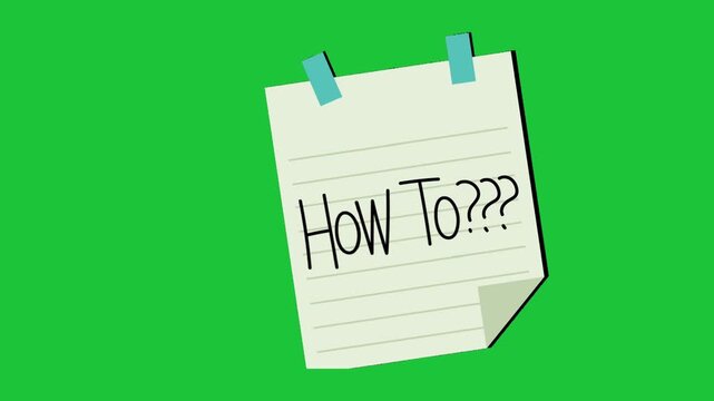 How to note paper animation on green screen background useful for tutorials instructions guides education content