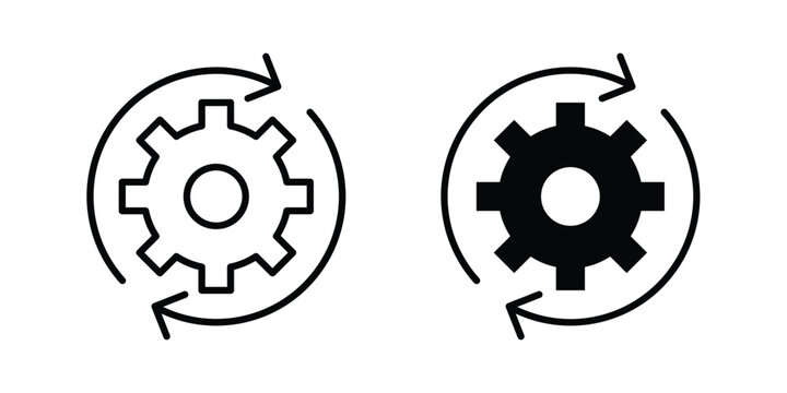 Workflow process icon vector Illustration, Solid and stroke Style Icon
