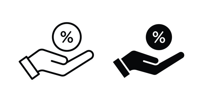 Zero percent icon vector Illustration, Solid and stroke Style Icon