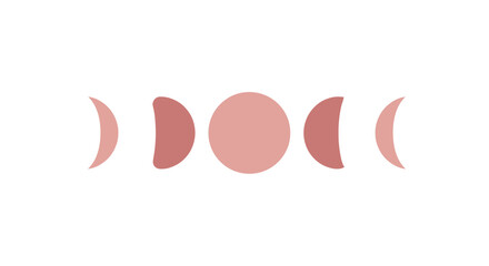 Fototapeta premium The muharram lunar cycle phases in a row showcasing different moon shapes in various pink hues