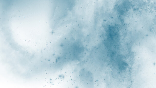 Cosmic watercolor texture with swirling deep blue stardust particles