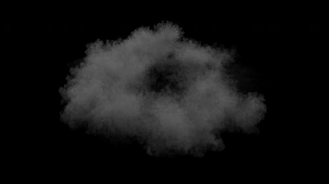 Expanding Gray Smoke Impact Ring Effect With Alpha Channel