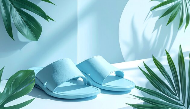 blue elegant flip flop advertise photo suitable to your brand, display, women, daily, fashion, shop, marketing, business, accesories, and more