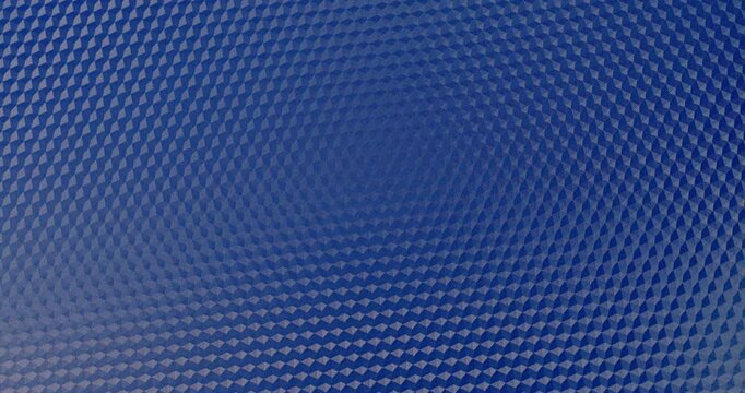 Blue Geometric Texture Seamless Rotation. Smooth continuous rotation of vibrant blue geometric diamond pattern texture. Hypnotic seamless loop with subtle light reflections gliding across the surface.