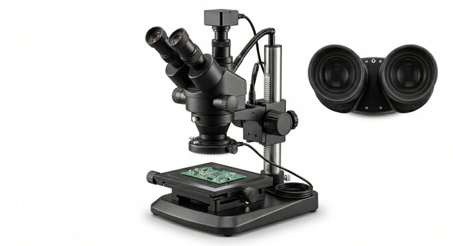 professional electronic repair microscope with led ring light