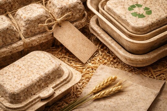 Texturas de envases sostenibles fabricadas con materiales agr&iacute;colas reciclados