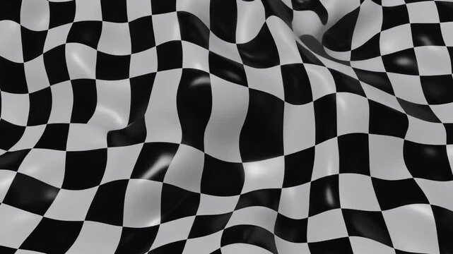 Abstract Liquid Black and White Checkerboard Pattern Morphing Smoothly, Seamless Loop Motion Background for Creative Video Projects, Full HD 1080p
