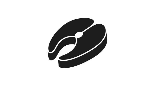 Folded fan silhouette on a white background simple graphic design