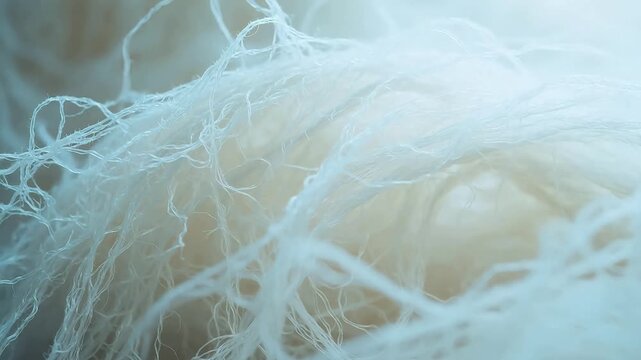 Closeup of white fibrous material