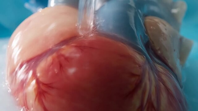 Closeup of a wet heart tissue