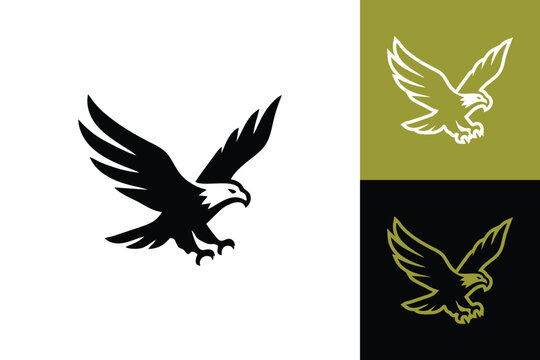 Eagle logo design vector template, hawk icon, bird of prey symbol