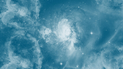 Dreamy blue space background with soft nebula gas cloud effects © ShadOw
