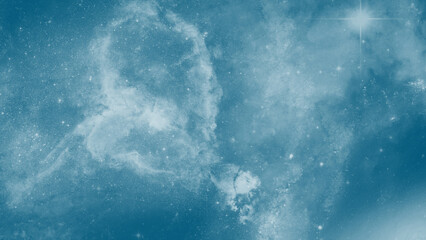 Elegant celestial wallpaper with blue fluid watercolor space art © ShadOw