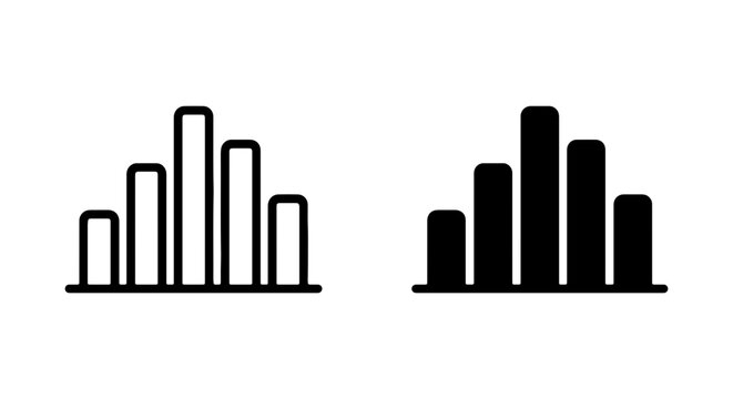 Bar Chart Icons, Data Visualization Symbols, Financial Growth Graphs, Business Analytics Vector Set