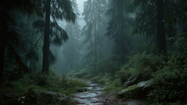 ruisseau dans la for&ecirc;t 