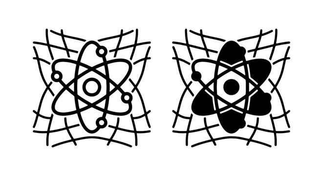 Atomic Orbitals, Science Icons, Physics Symbols, Vector Graphics, Research Concepts