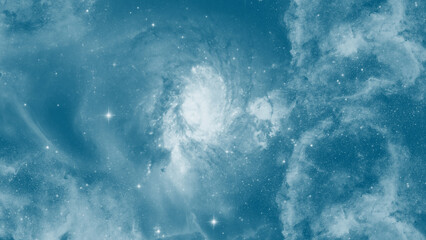 Swirling galaxy texture background in monochromatic blue tones © ShadOw