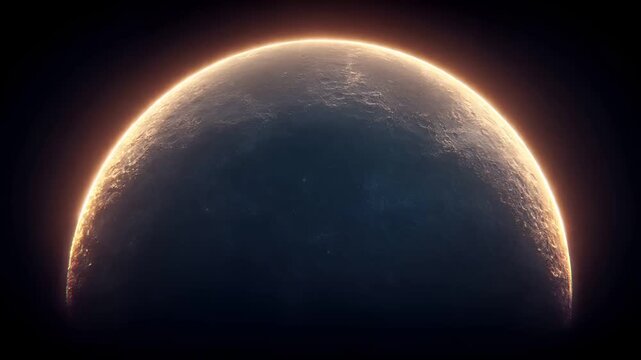 Eclipse, fantasy, mysterious, supernatural. A highresolution digital artwork depicts a celestial body, likely a planet or celestial body. The planet is illuminated by a bright, radiant light source.
