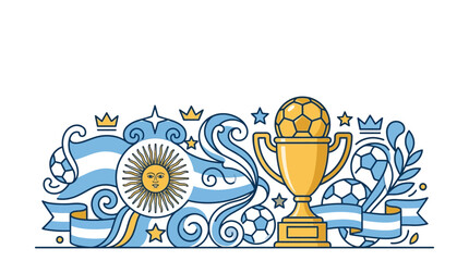 Argentina Soccer Championship Celebration Illustration © suisnawati