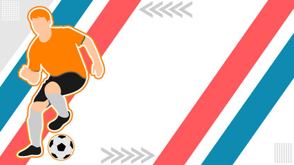 Soccer Athlete Vector with Dynamic Vector Background Template. Football or soccer sport background design layout © Febrian