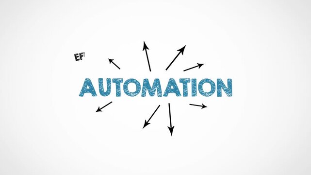 Automation Diagram Concept. Illustration with Icons  Keywords and Arrows
