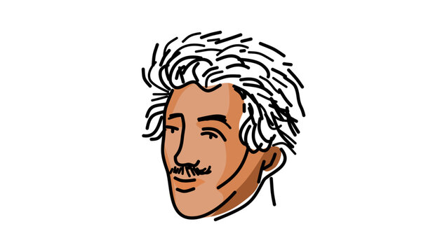 Figaro character portrait ,The Wedding of Figaro, color vector illustration