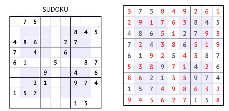 Sudoku puzzle grid with solved and unsolved sections displayed  