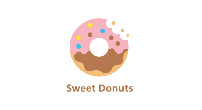 A vibrant image of a delicious donut with colorful sprinkles and a sweet bite taken