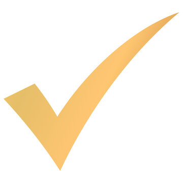 Luxury gold tick mark icon, correct and success concept