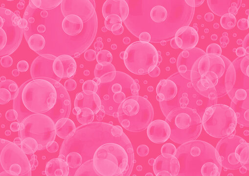 pink water bubbles on a pink background for use with design layouts.