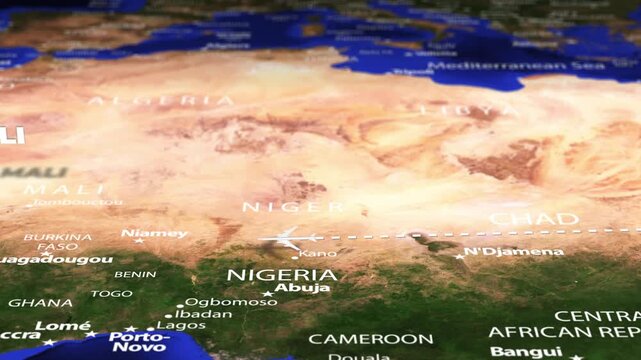 Flight From Asmara ERITREA to Bamako MALI with flag pins