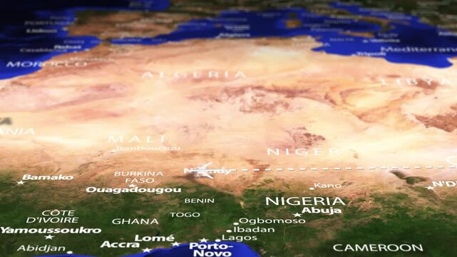 Flight From Asmara ERITREA to Banjul GAMBIA with flag pins
