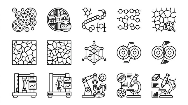Collection of Science and Technology Icons and Symbols.