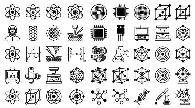 Collection of Science and Technology Icons and Symbols.