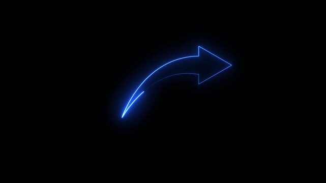 Abstract beautiful neon right arrow icon animation Neon directional arrow background