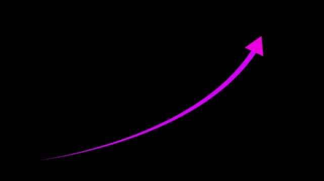 Growing business arrow on black. Profit arow .Business concept, growing chart. Concept of sales symbol icon 4k video