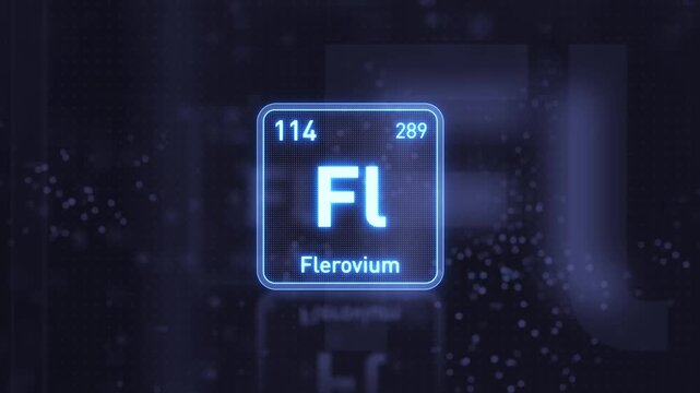 Periodic Table Element Flerovium Fl Animation. Modern and Minimal Design.