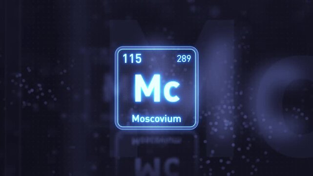 Periodic Table Element Moscovium Mc Animation. Modern and Minimal Design.