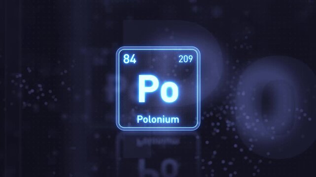 Periodic Table Element Polonium Po Animation. Modern and Minimal Design.