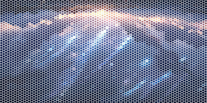 Abstract Blue Hexagon Grid With Futuristic Honeycomb Technology Lights And Digital Network Pattern