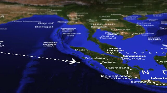 Flight From Asmara ERITREA to Dili EAST TIMOR with flag pins
